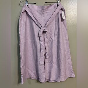 Too &  Ali Women’s Elegant Lavender A Line Linen Blend Midi Skirt 1X NWT